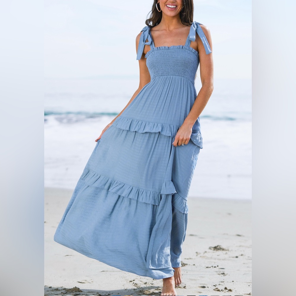 Elegant Blue Maxi Dress